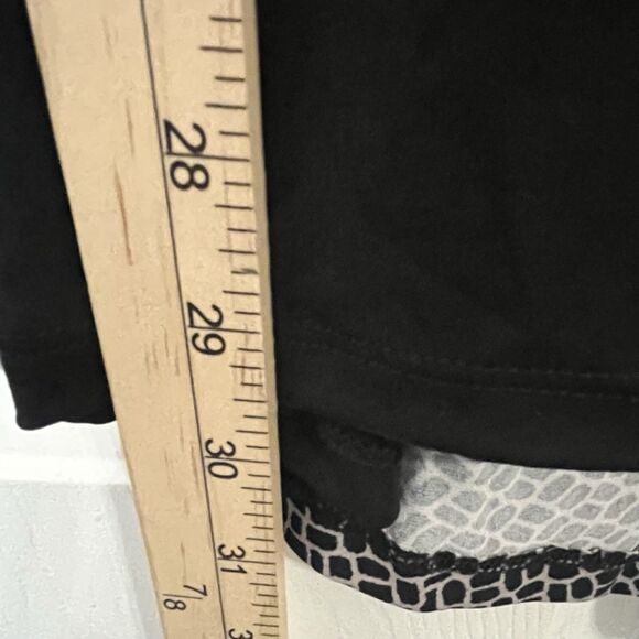 Macy's Style & Co. Woman Mixed Pattern Long Sleeve High Low Black Blouse 3X, NWT - Picture 6 of 7